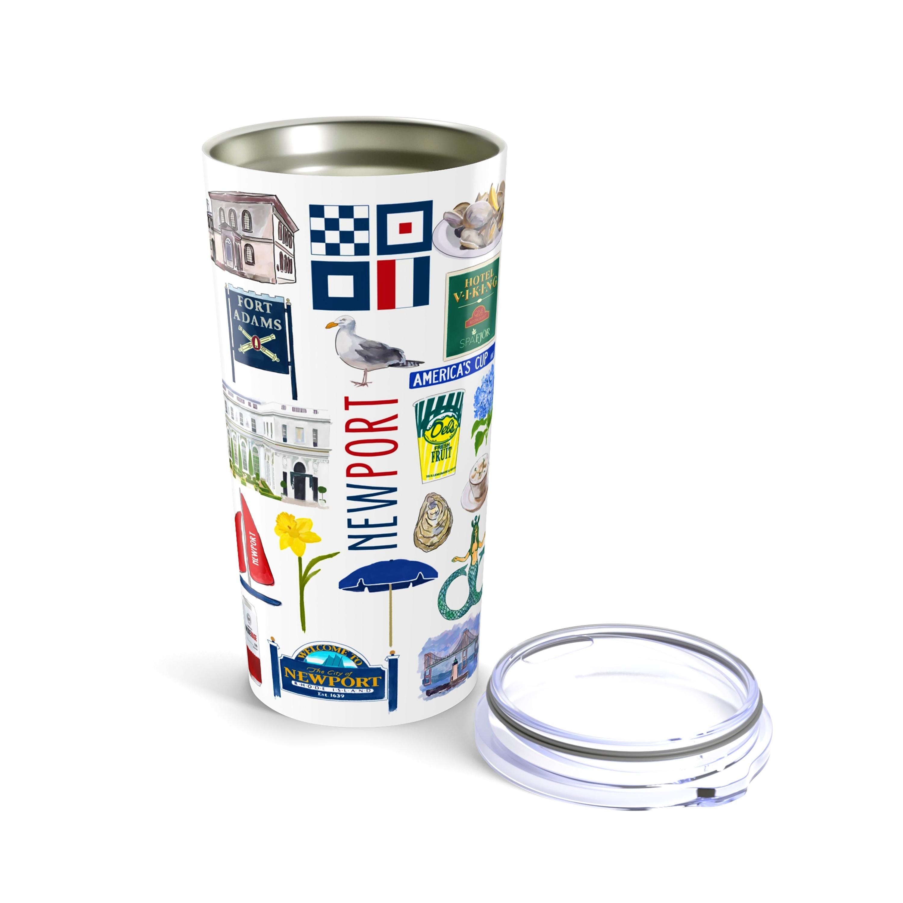 Iconic Newport RI Watercolor 20 ounce Stainless Steel Hot/Cold Cup