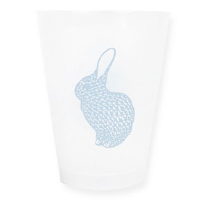 Herend-Style Blue Bunny Frosted Flex Shatterproof Cup - Set of 5