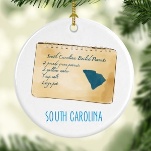 Iconic South Carolina Boiled Peanuts Porcelain Ornament