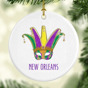 Iconic New Orleans Mardi Gras Mask Porcelain Ornament
