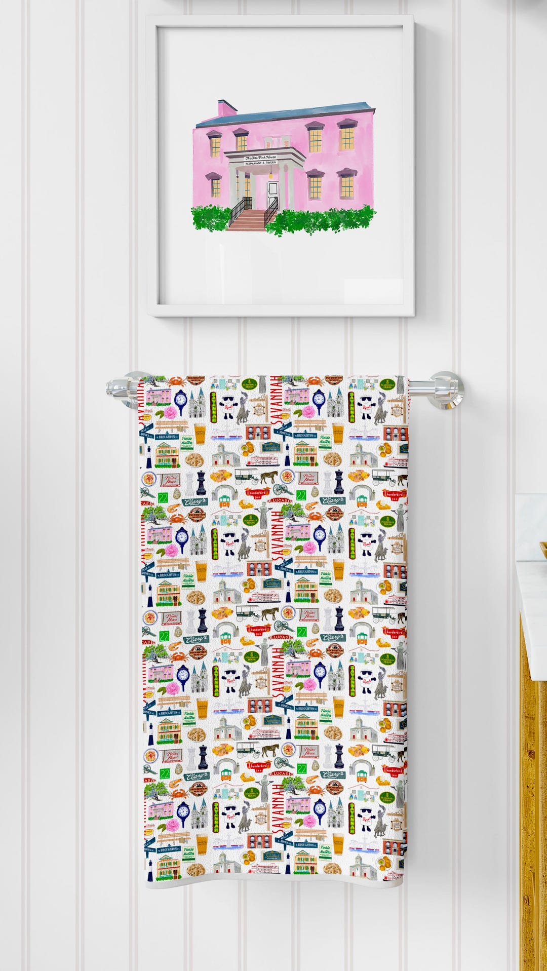 Iconic Savannah Georgia towel - Hand Towel