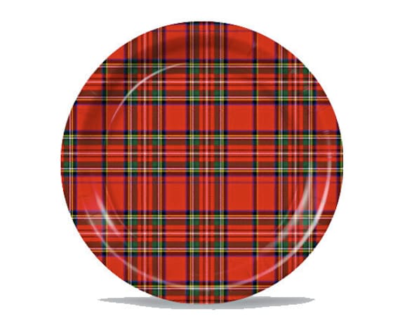 Royal Stewart Red Tartan Paper Plates - Set of 8 Il_570xn