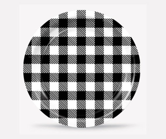 buffalo plaid paper plates