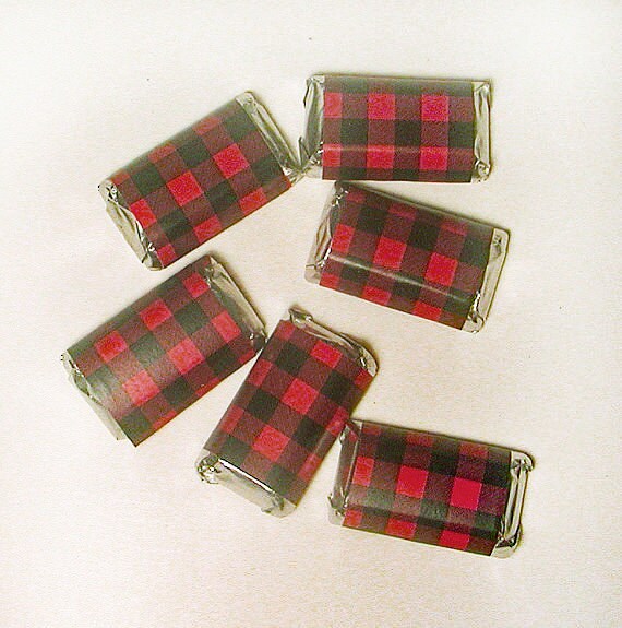 Instant Download Red & Black Buffalo Plaid Printable Mini Hershey Bar Wrappers Il_570xn