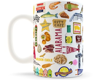 Iconic Alabama Watercolor Ceramic Mug