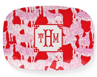 Pink and Red Zebra Print DecoWare(TM) Platter