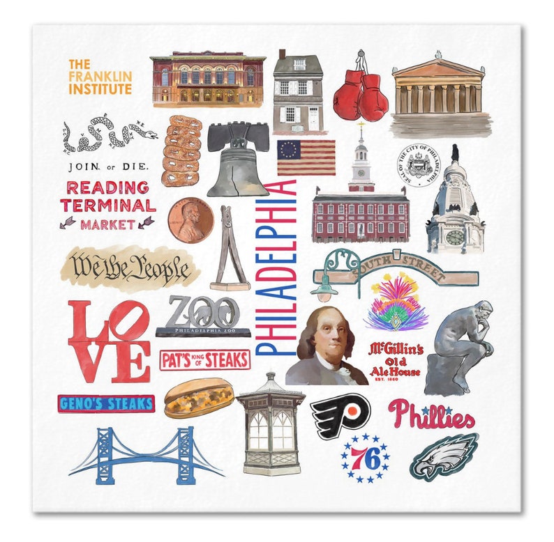 Iconic Philadelphia Watercolor Napkins - Etsy