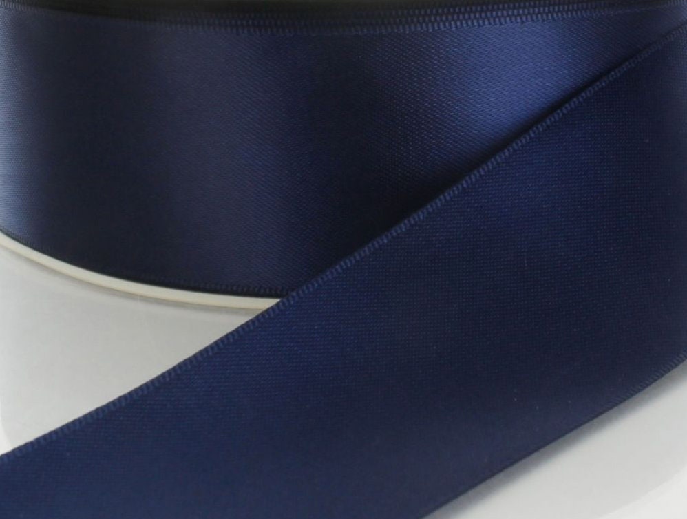 GCS LONDON Satin Ribbon Many Colours 38mm Wide Navy Blue 5 Meters 