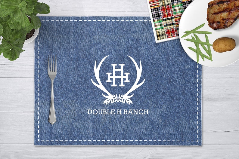 Denim Look Disposable Paper Placemats Personalized or Plain Etsy