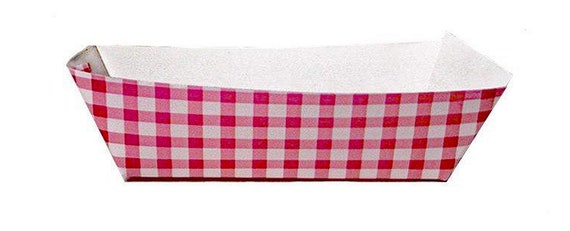 Red Gingham Paper Food Tray - Set of 12 Il_570xn