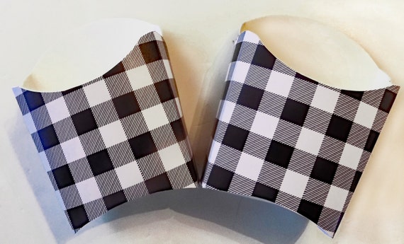 Black and White Buffalo Plaid Favor Box - Set of 12 Il_570xn