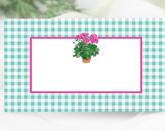 Geranium Gingham Place Cards