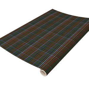 May include: Green, red, blue, and yellow plaid wrapping paper rolled up.
