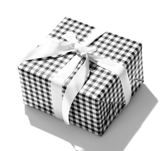 Black and White Gingham Gift Wrap by When I Was Your Age Catch My Party
