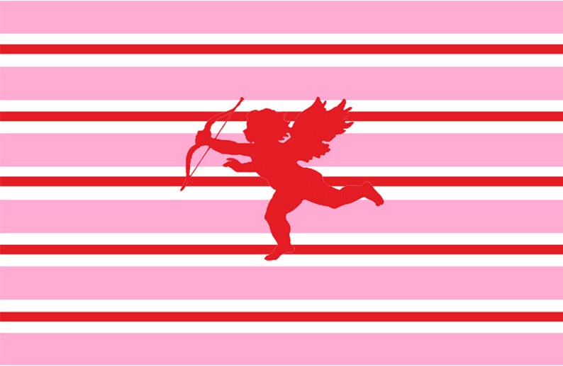 Disposable Pink and Red Striped Cupid Placemats pad of 25 image 1