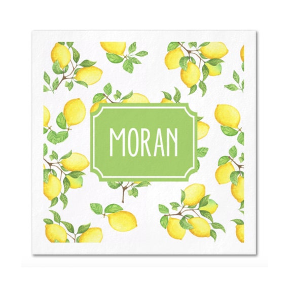 NEW! Full-color, Personalized Lemon Paper Cocktail Napkins Il_570xn
