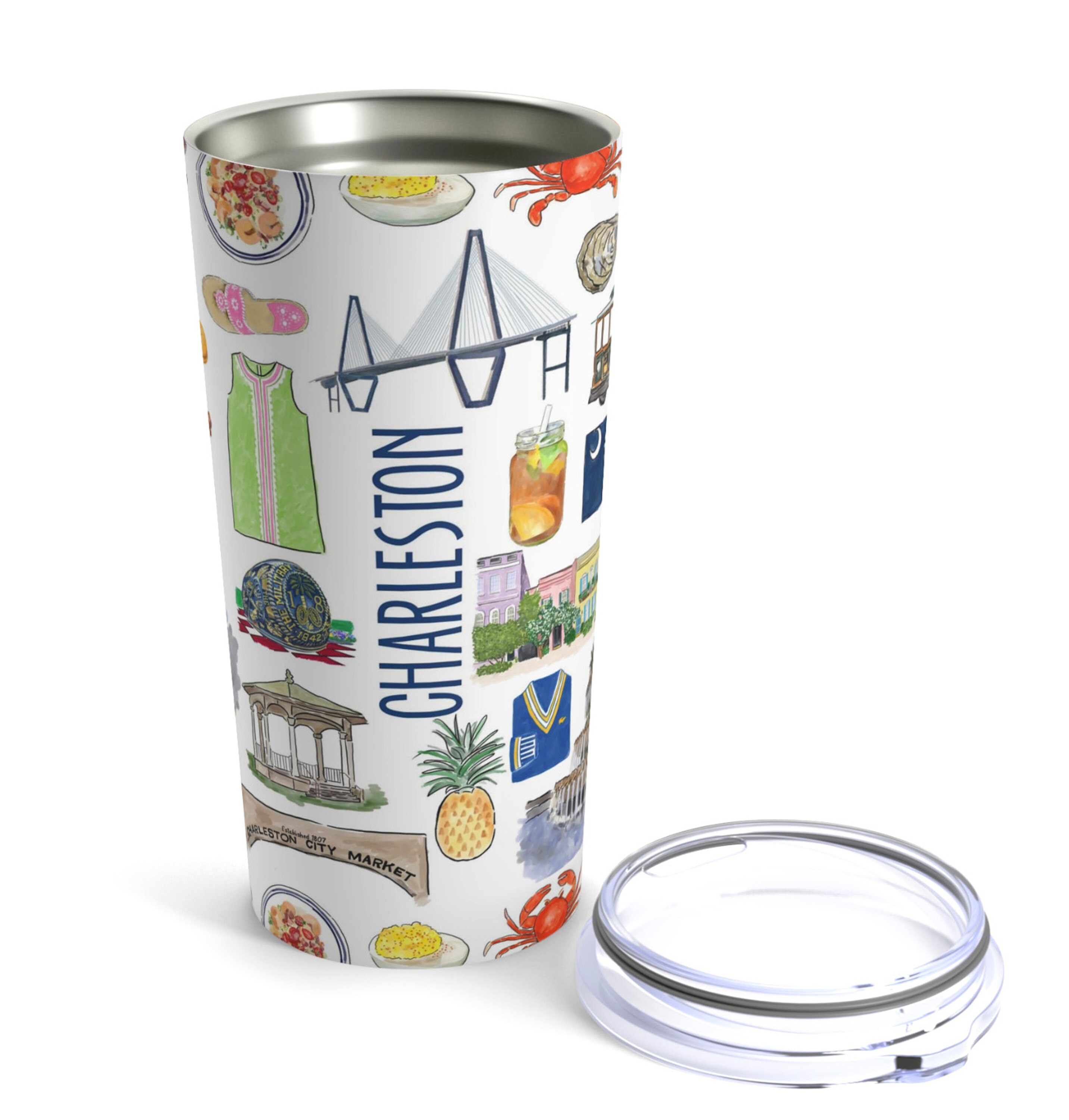 Iconic Charleston, SC watercolor 20 ounce Stainless Steel Hot/Cold Cup