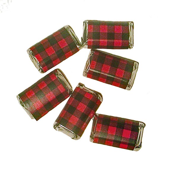 Instant Download Red & Black Buffalo Plaid Printable Mini Hershey Bar Wrappers Il_570xn