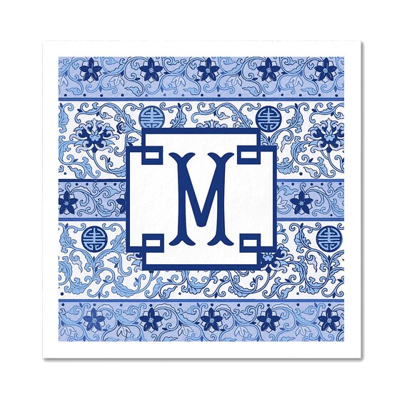 Chinoiserie Blues Paper Cocktail Napkins by When I Was Your Age Catch