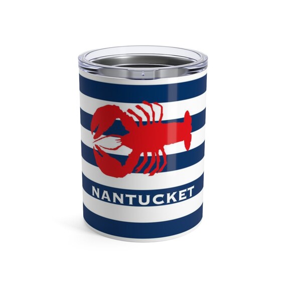 NEW! Personalized Striped Stainless Steel 10 oz Lobster Tumbler Il_570xn