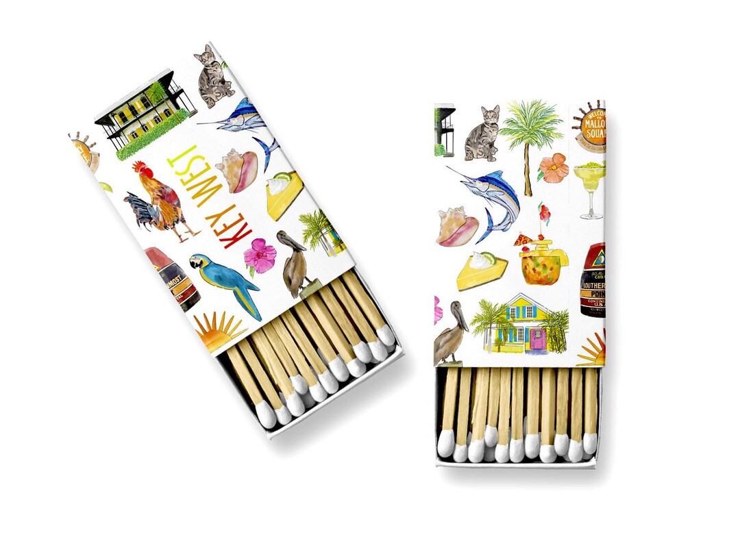 Iconic Key West Matches 2 Sizes Etsy