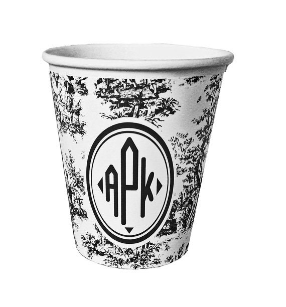 Black Toile Hot/Cold Paper Party Cups Set of 12 Etsy