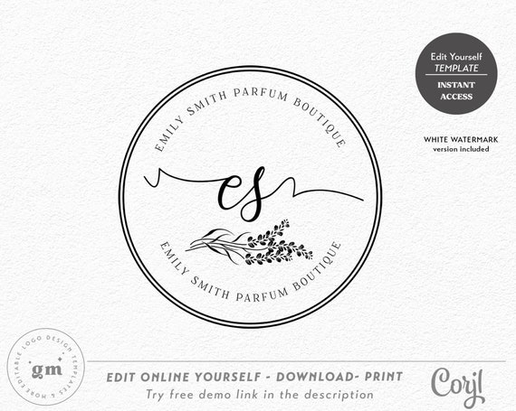 Instant Edit and Download Logo SF33 Floral Photography Watermark Template Editable Lavender logo