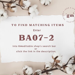 Puede incluir: Papel blanco con texto marr&oacute;n que dice "TO FIND MATCHING ITEMS Enter BA07-2 into GMeditable shop's search bar or click the link in the description."