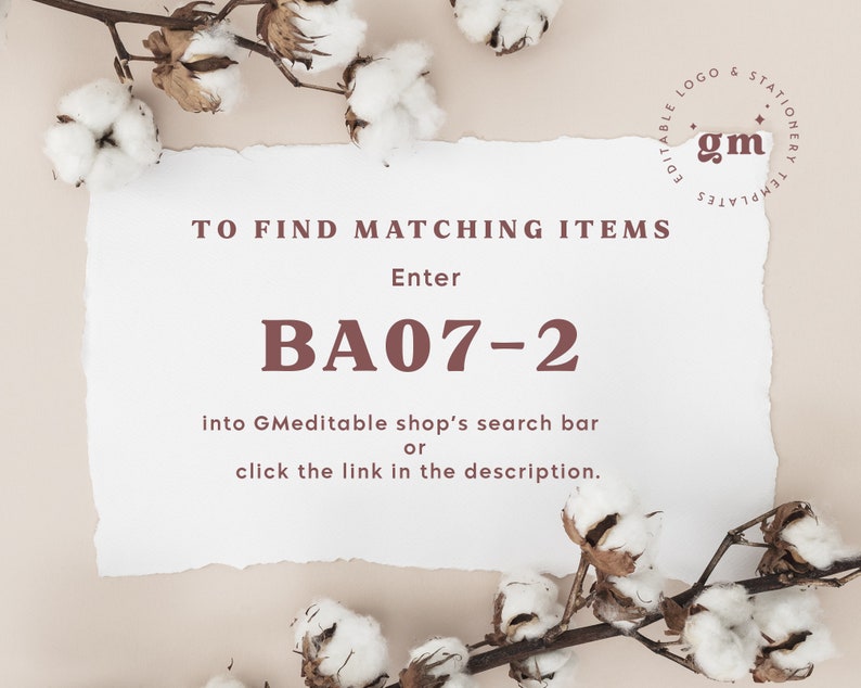 Puede incluir: Papel blanco con texto marr&oacute;n que dice "TO FIND MATCHING ITEMS Enter BA07-2 into GMeditable shop's search bar or click the link in the description."