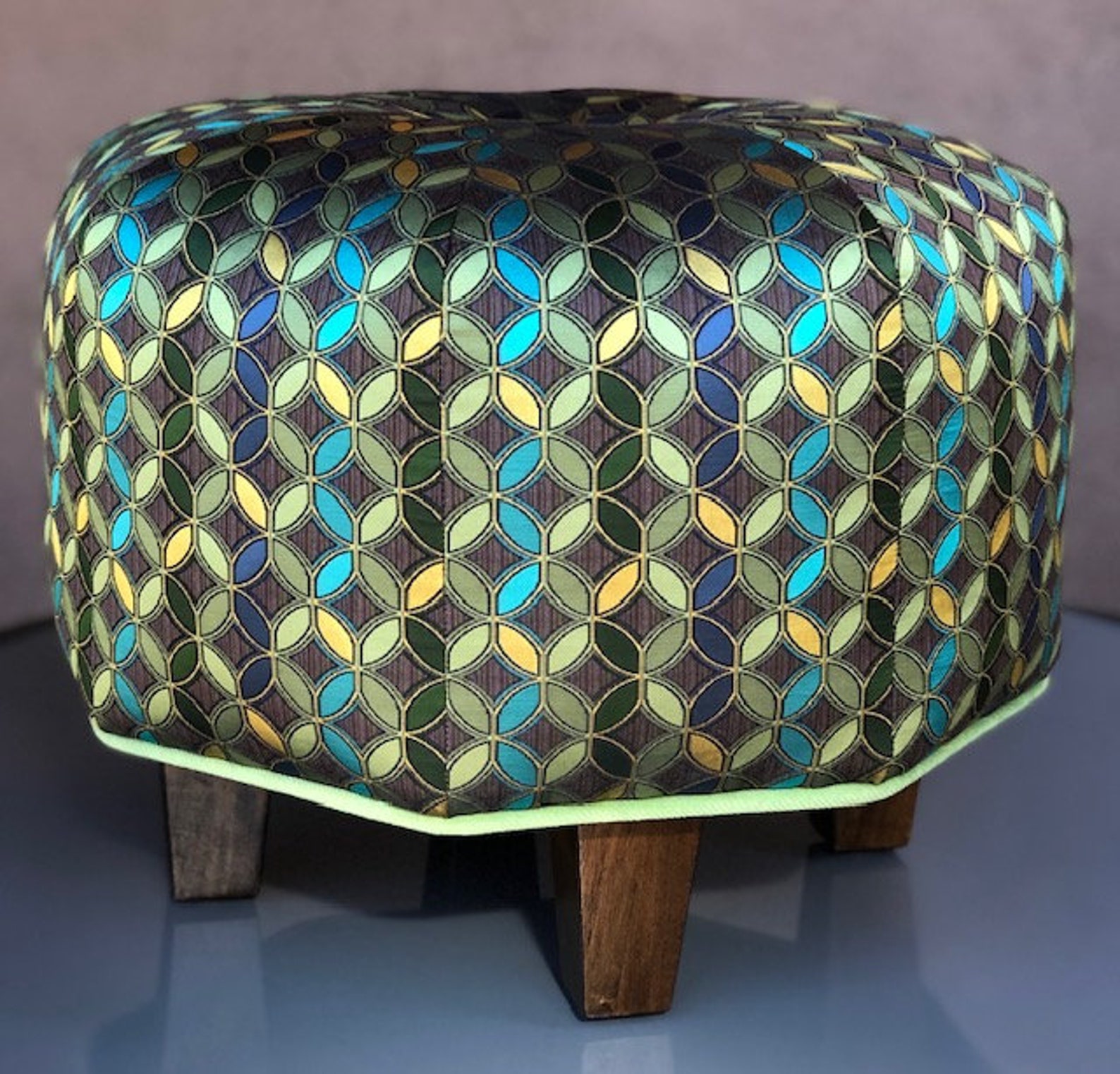 Kaleidoscope Circles Pouf Ottoman Pouf Footstool Woven | Etsy