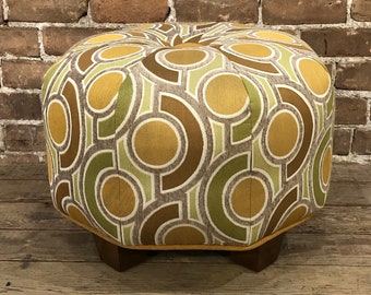 Mid-Century Modern Pouf Ottoman- Pouf- Footstool- Octagonal Ottoman- by beckyzimmdesign