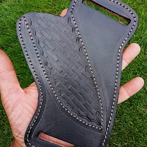 USA Pancake Sheath 5” fällkniv med fast blad, svart läderhölster