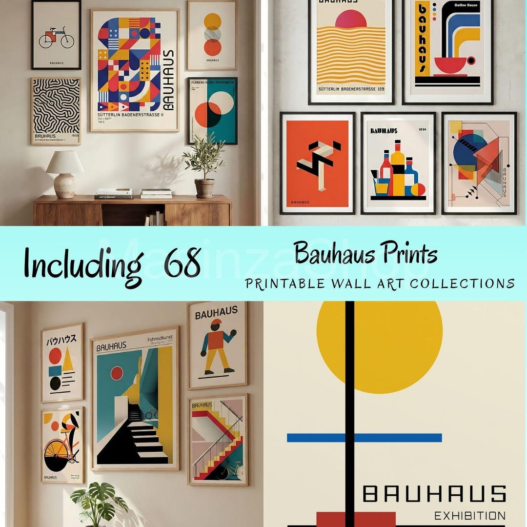 Bauhaus Art Poster Set, Gallery Wall Decor (digital Print) - Etsy