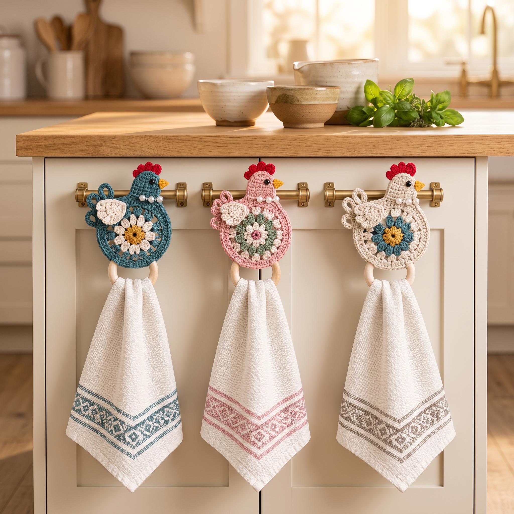 その他 SHOPP Chicken Crochet Kitchen Towel - Etsy