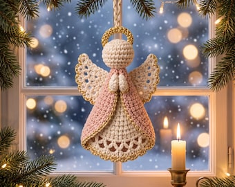 Crochet Angel Ornament Pattern, Christmas Angel Crochet PDF, Tree Ornament Pattern, Handmade Holiday Decor, Intermediate Crochet Gift