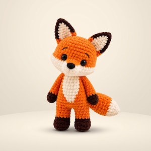 Rävvirkmönster, Nyfiken Räv Amigurumi Mönster, Skogsdjur Plyschleksak, Nybörjarvirkning PDF, Omedelbar Digital Nedladdning