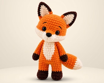 Fox Crochet Pattern, Curious Fox Amigurumi Pattern, Woodland Animal Plush Toy, Beginner Crochet PDF, Instant Digital Download