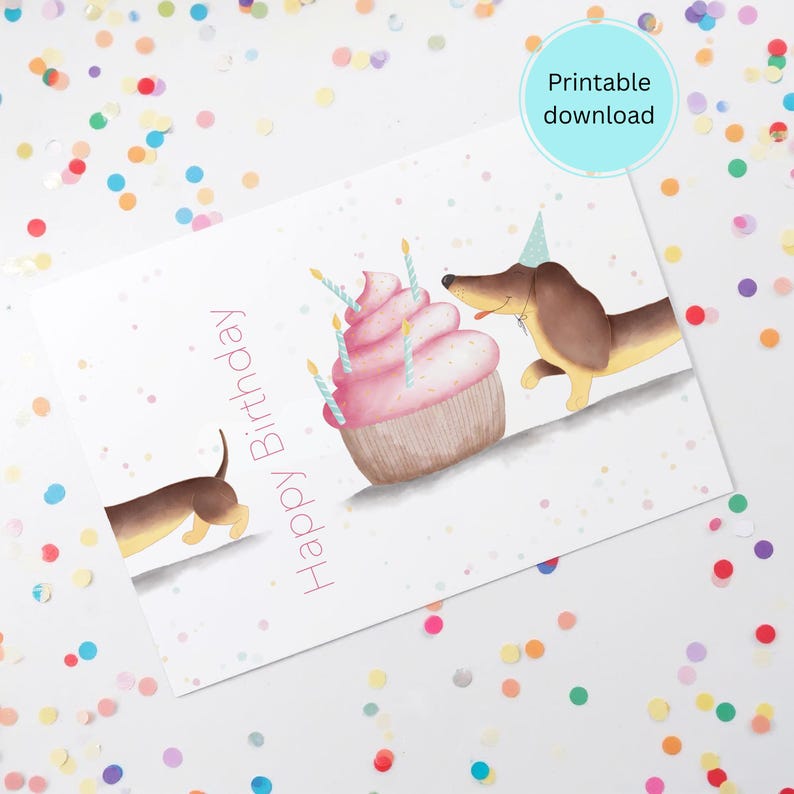 Funny Cute Dog Birthday Card Printable, 30th Birthday Card for Husband ...