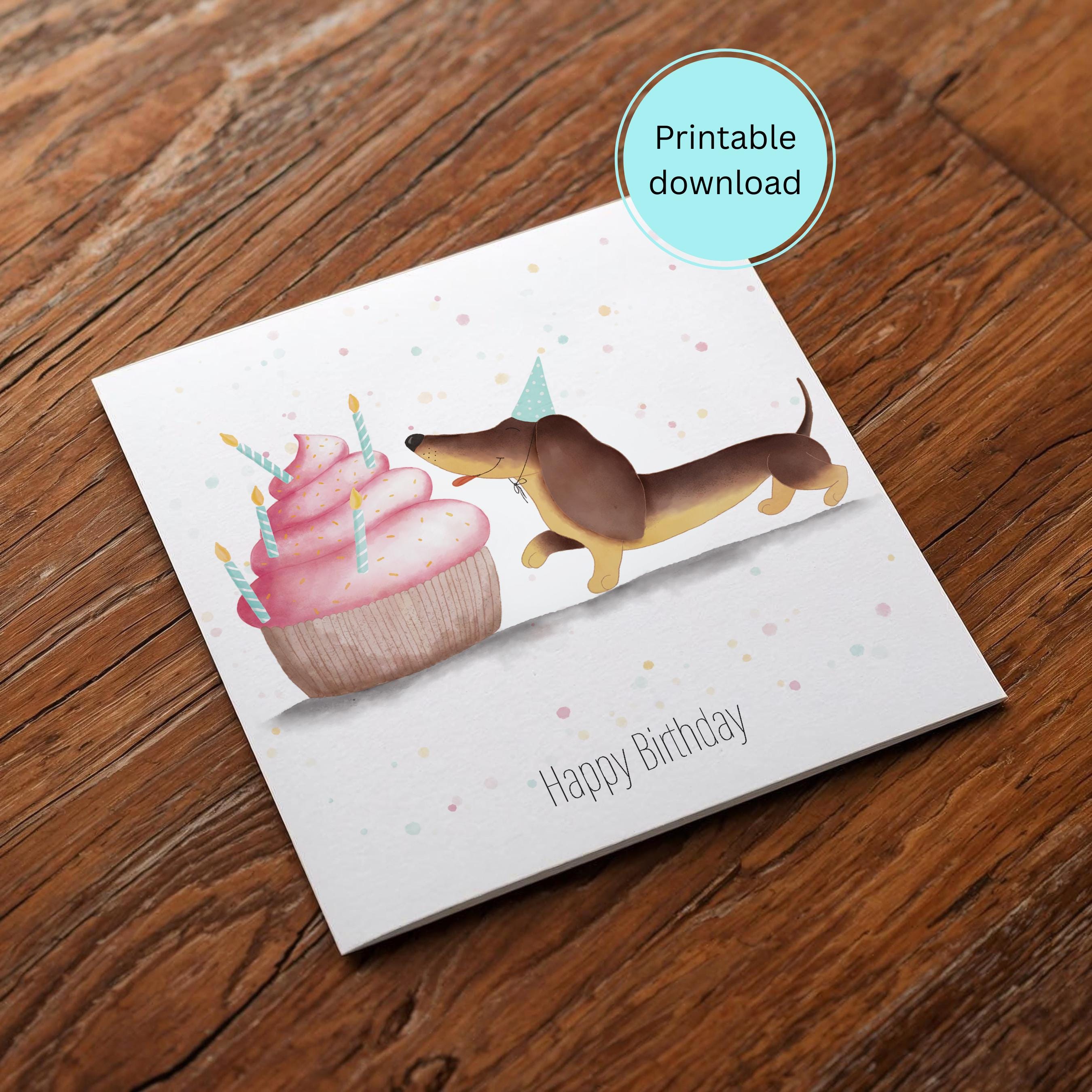 Adorable Dachshund Birthday Card - Cute Dog Lover's Greeting Card - Etsy