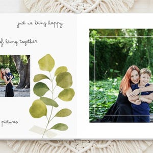 Szablon albumu ze zdjęciami – 12x12, edytowalny w Canva, z rysowanymi ręcznie ilustracjami zdjęcie 4