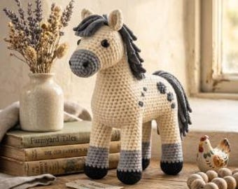 Horse crochet pattern,amigurumi horse pdf,american paint horse crochet patterns,  Intermediate crochet (PDF Pattern)