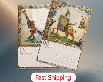 2026 Medieval Butt Trumpet Calendar • Quirky Wall Calendar