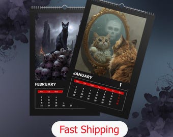 2026 Horror Cat Calendar • Haunted Wall Calendar