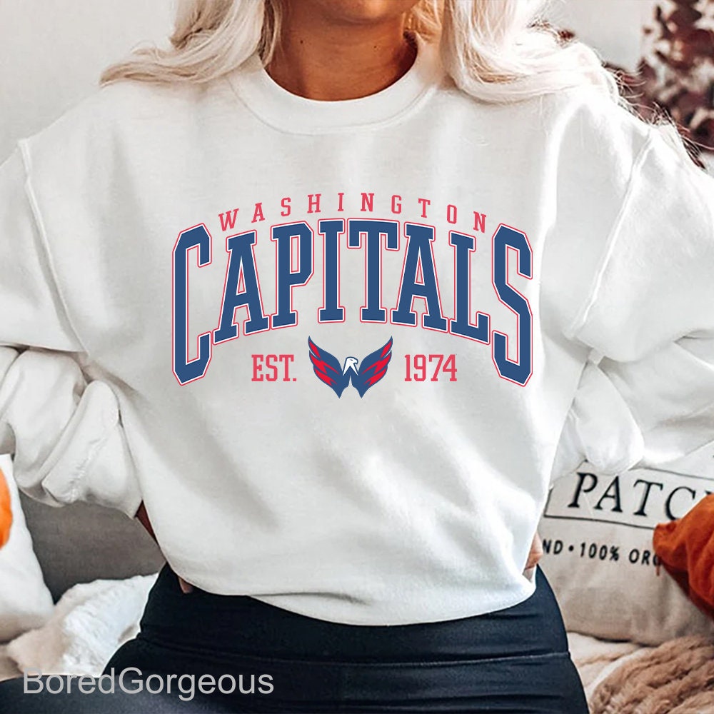 Vintage 80's Washington Capitals Hockey Team Red T Shirt 