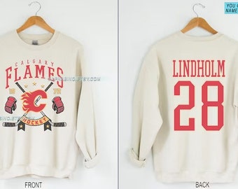 Calgary Flames Vintage NHL Crewneck Sweatshirt - VIPBAG TEE
