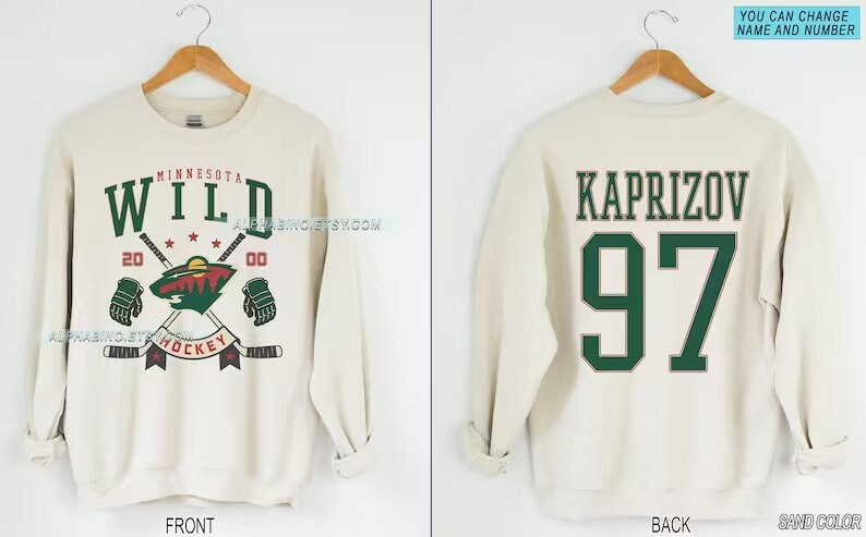 Minnesota Wild, NHL One of a KIND Vintage Sweatshirt with Crystal Star  Design