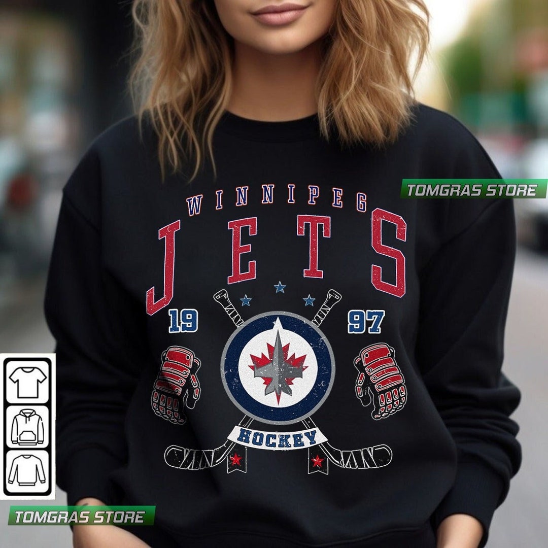 Winnipeg Jets Sweatshirt Vintage Winnipeg Jets Shirt Hockey Etsy