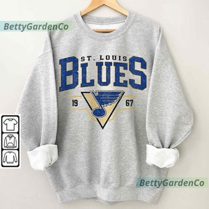 St. Louis Blues Shirt Adult Small Gray NHL Old Time Hockey Short Sleeve Mens
