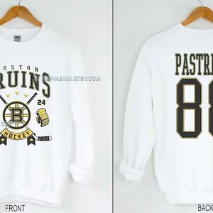 CustomCat Boston Bruins 1990's Vintage NHL Crewneck Sweatshirt White / M