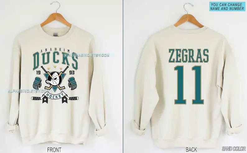 Anaheim Ducks, NHL One of a KIND Vintage “Mighty Ducks” Sweatshirt with  Crystal Star Design